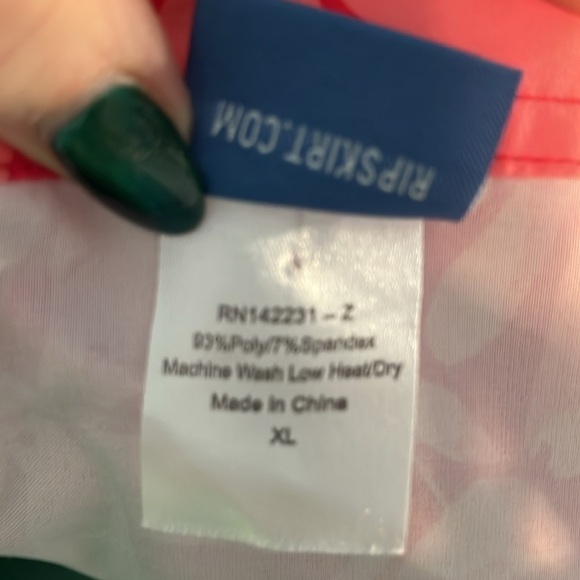 RipSkirt Hawaii Wrap Skirt CoverUp Size XL Length 1 Floral 15” Pockets Vacation - Picture 7 of 8